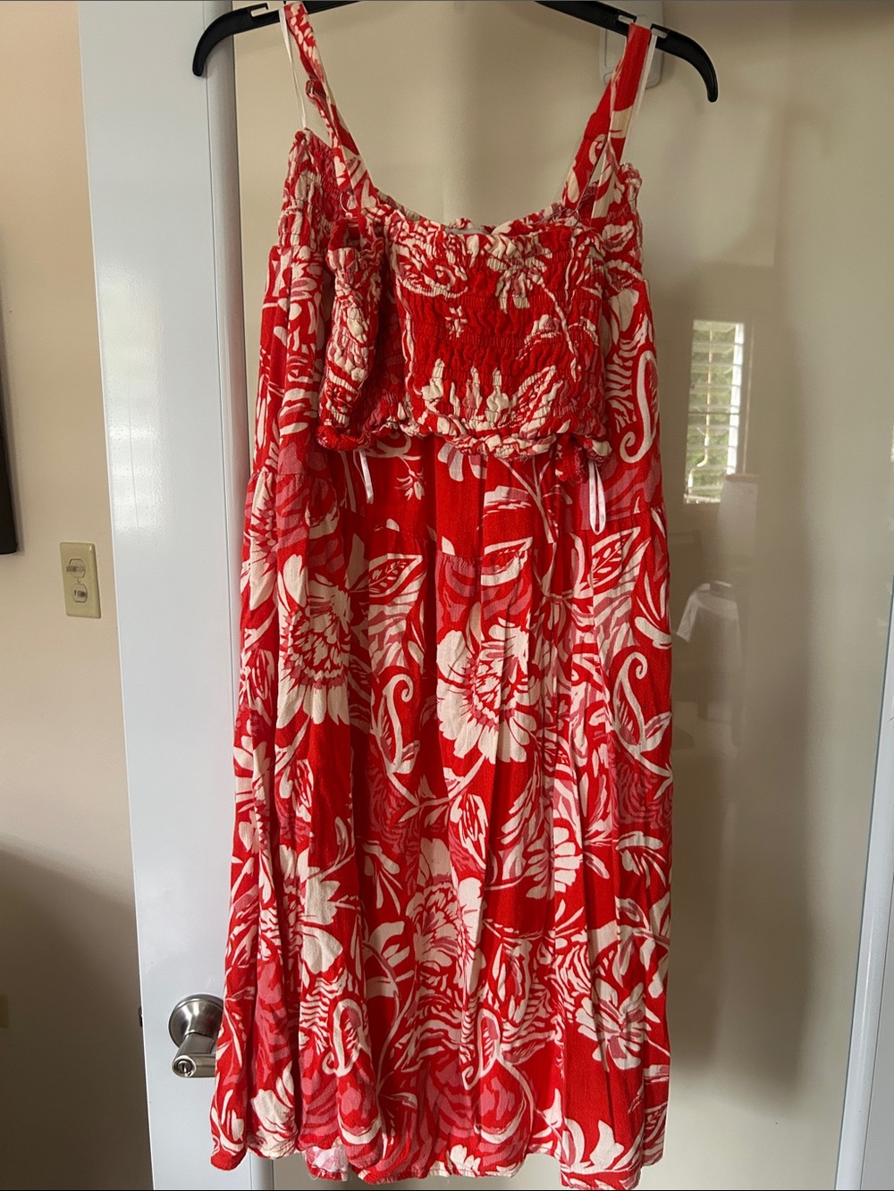 Paper Heart Red and White Floral top and skirt -Medium